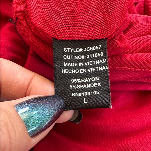 Annabelle Jersey Tie-Front Jumpsuit in Red - Picture 5 of 9